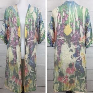 Nicole Sabbattini Bird & Floral Kimono Coverup